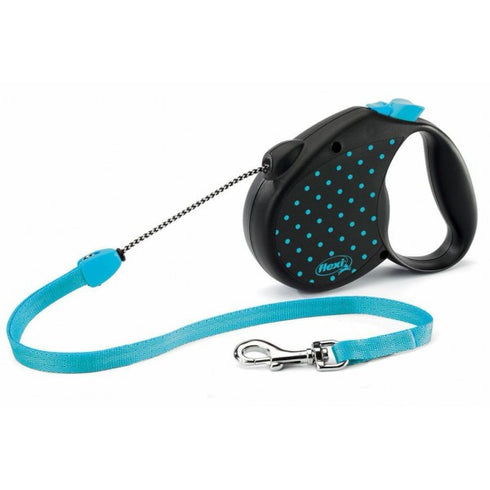 Lesa pentru caini Flexi Albastra Snur S 5m